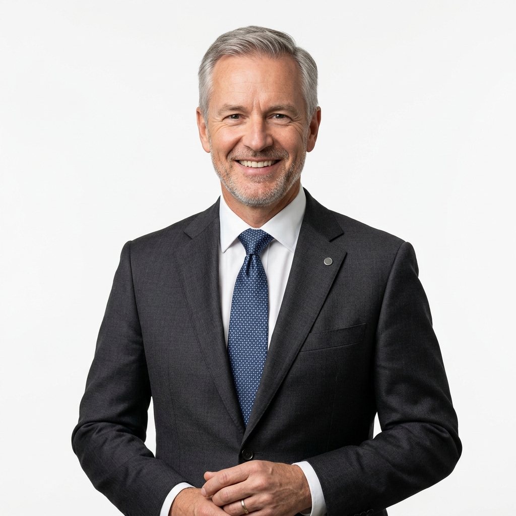 The Board of Advisors — a smiling senior executive with grey hair in a dark suit and tie